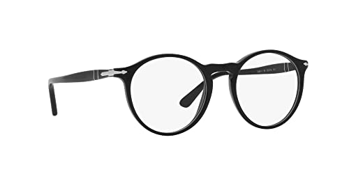 Persol PO3285V Round Prescription Eyewear Frames, Black/Demo Lens, 50 mm