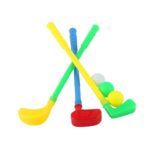 golf set with practice holes, golf sticks balls golf ball game play set golf set outdoor sports for boys girls, plastic golf cubs