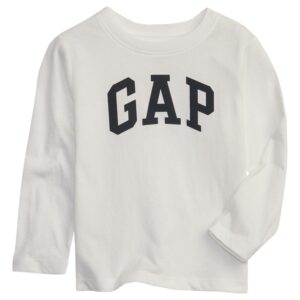 GAP Baby Boys Long Sleeve Logo T-Shirt T Shirt, New Off White, 3-6 Months US