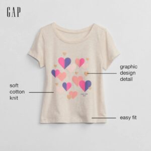 GAP Baby Girls Short Sleeve Graphic Tee T Shirt, B2621, 3T US Grey Heather