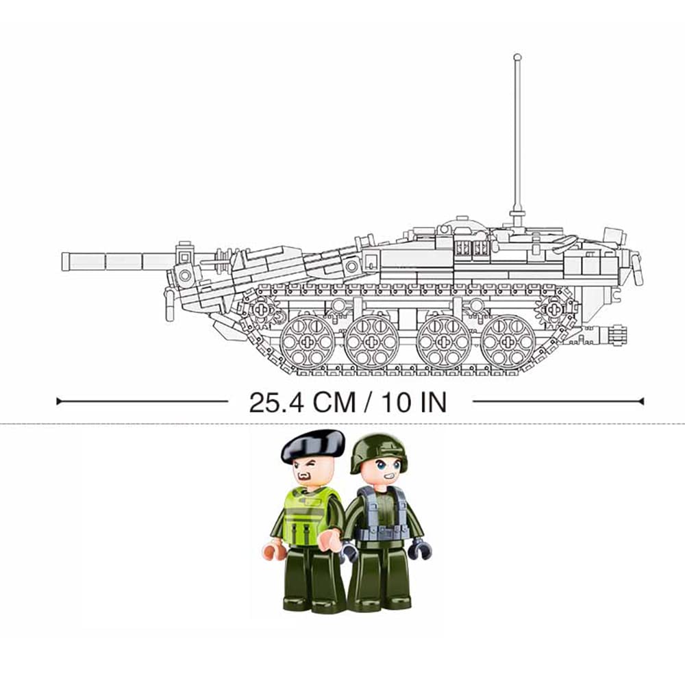 DAHONPA Stridsvagn 103 Tank Army Building Block(692 PCS), Military Historical Collection Model with 2 Soldier Figures,Toys Gifts for Kid and Adult.