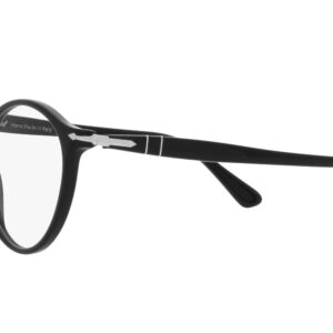 Persol PO3285V Round Prescription Eyewear Frames, Black/Demo Lens, 50 mm