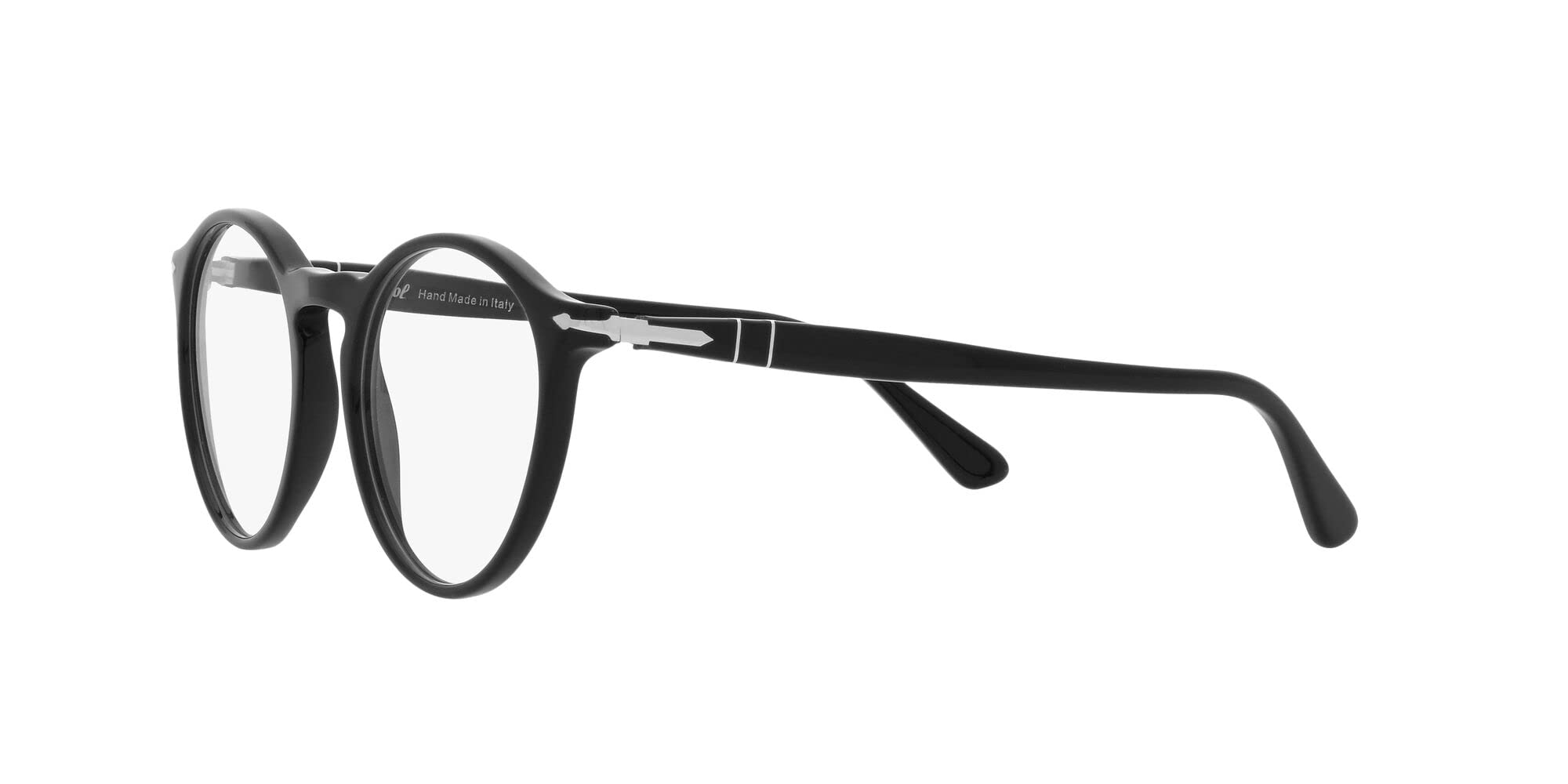 Persol PO3285V Round Prescription Eyewear Frames, Black/Demo Lens, 50 mm