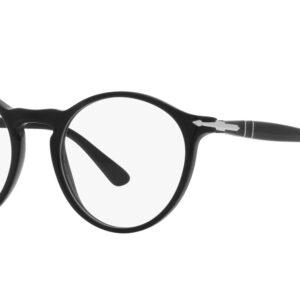 Persol PO3285V Round Prescription Eyewear Frames, Black/Demo Lens, 50 mm