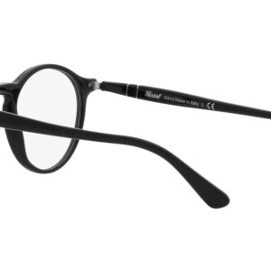 Persol PO3285V Round Prescription Eyewear Frames, Black/Demo Lens, 50 mm