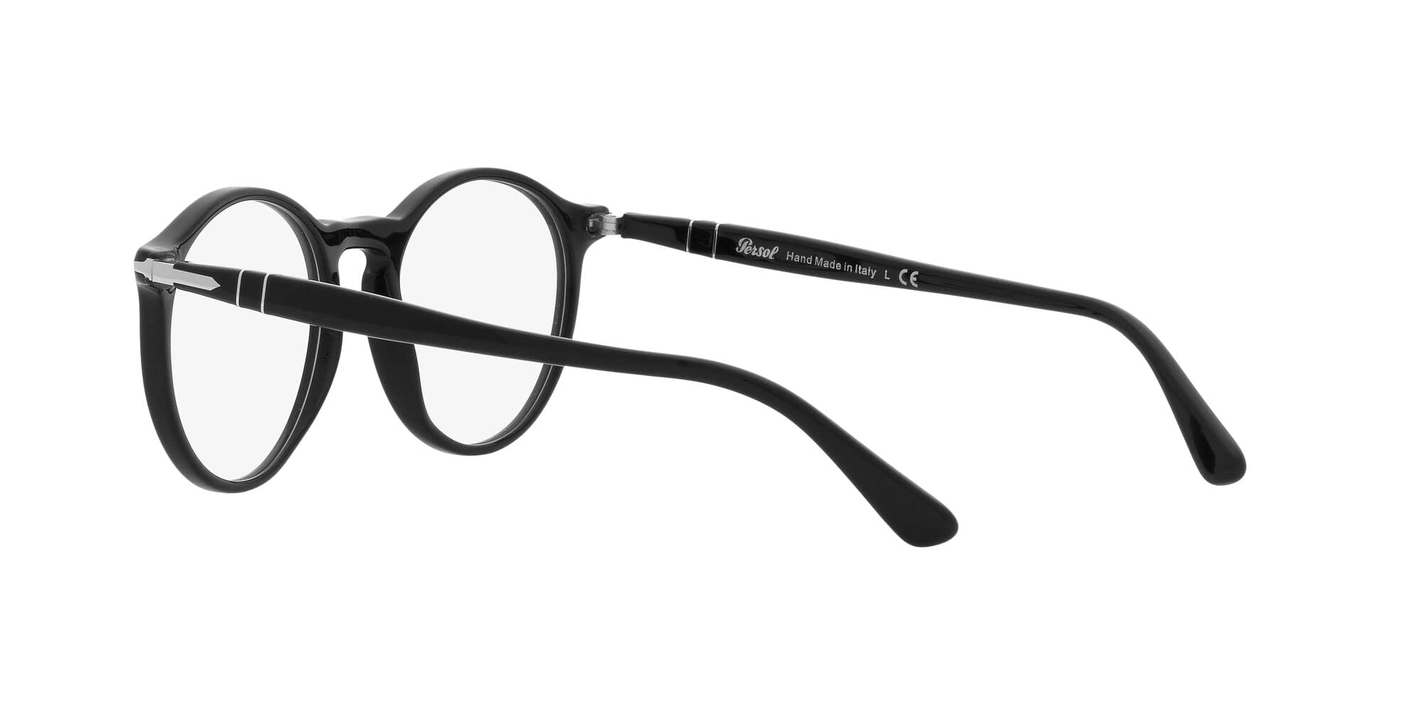 Persol PO3285V Round Prescription Eyewear Frames, Black/Demo Lens, 50 mm