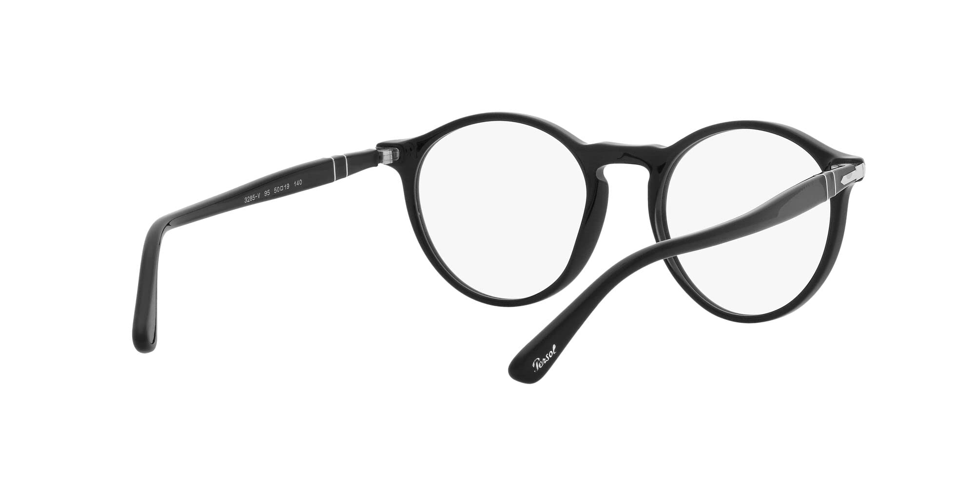 Persol PO3285V Round Prescription Eyewear Frames, Black/Demo Lens, 50 mm