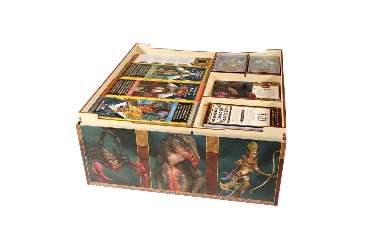 The Broken Token Game Organizer - Ankh: Gods of Egypt Compatible Game Organizer, Wooden Storage Box for Tabletop Games