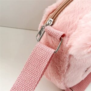 Amamcy Cute Cat Crossbody Purse Pink Small Fluffy Satchel Shoulder Bag Animal Plush Messenger Bag Kawaii Purse for Women