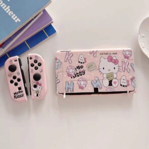 ENFILY Cute Case Compatible with Nintendo Switch OLED, Dockable Case Cover, Ergonomic Soft TPU Grip Case for Joycon, Sparkle Skin Set