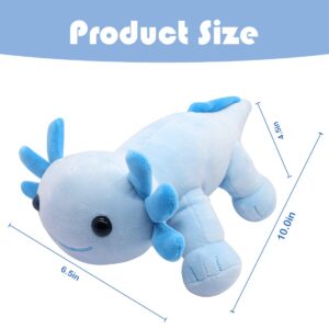 Mowatusy Axolotl Plush 10 Inch Blue Axolotl Plushies, Axolotl Stuffed Animal Toy for Kids, Cute Plushies Axolotl Pillow Doll, Gift for Boy Girl Birthdays Xmas Home Decoration