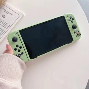 ENFILY Cute Demon Slayer Case Compatible with Nintendo Switch OLED, Dockable Case Cover, Ergonomic Soft TPU Grip Case for Joycon, Sparkle Skin Set