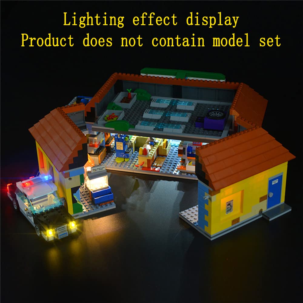 GEAMENT LED Light Kit Compatible with The Kwik-E-Mart - Lighting Set for The Simpsons 71016 Building Model (Model Set Not Included)