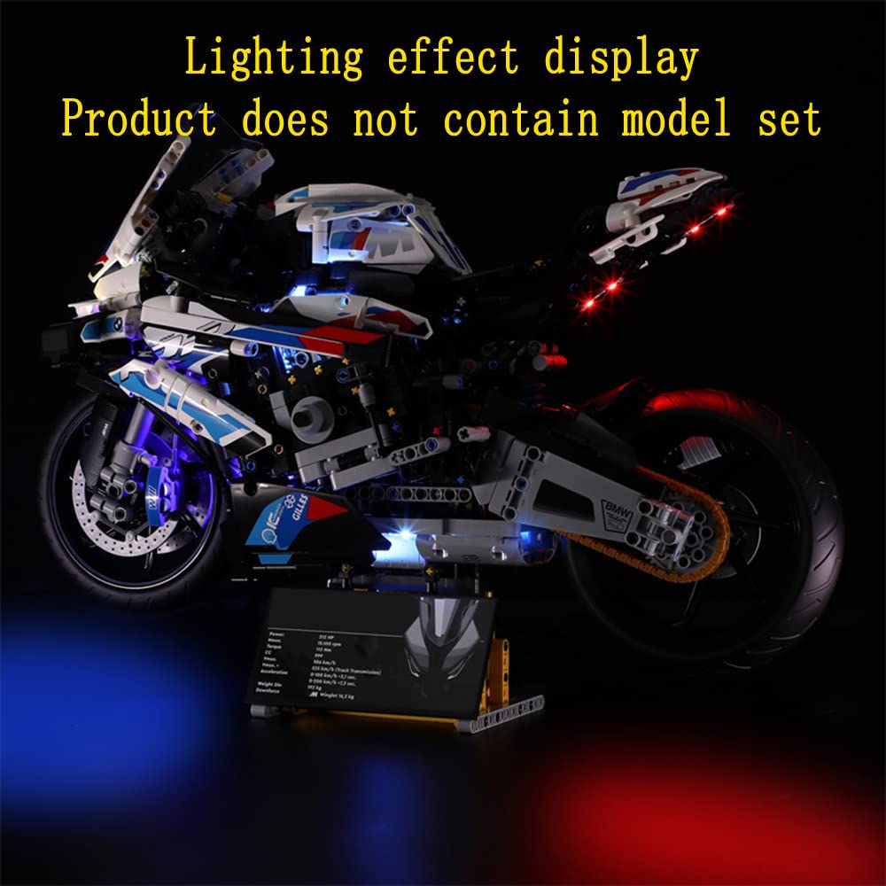 GEAMENT LED Light Kit Compatible with BMW M 1000 RR - Lighting Set for Technic 42130 Building Model (Model Set Not Included)