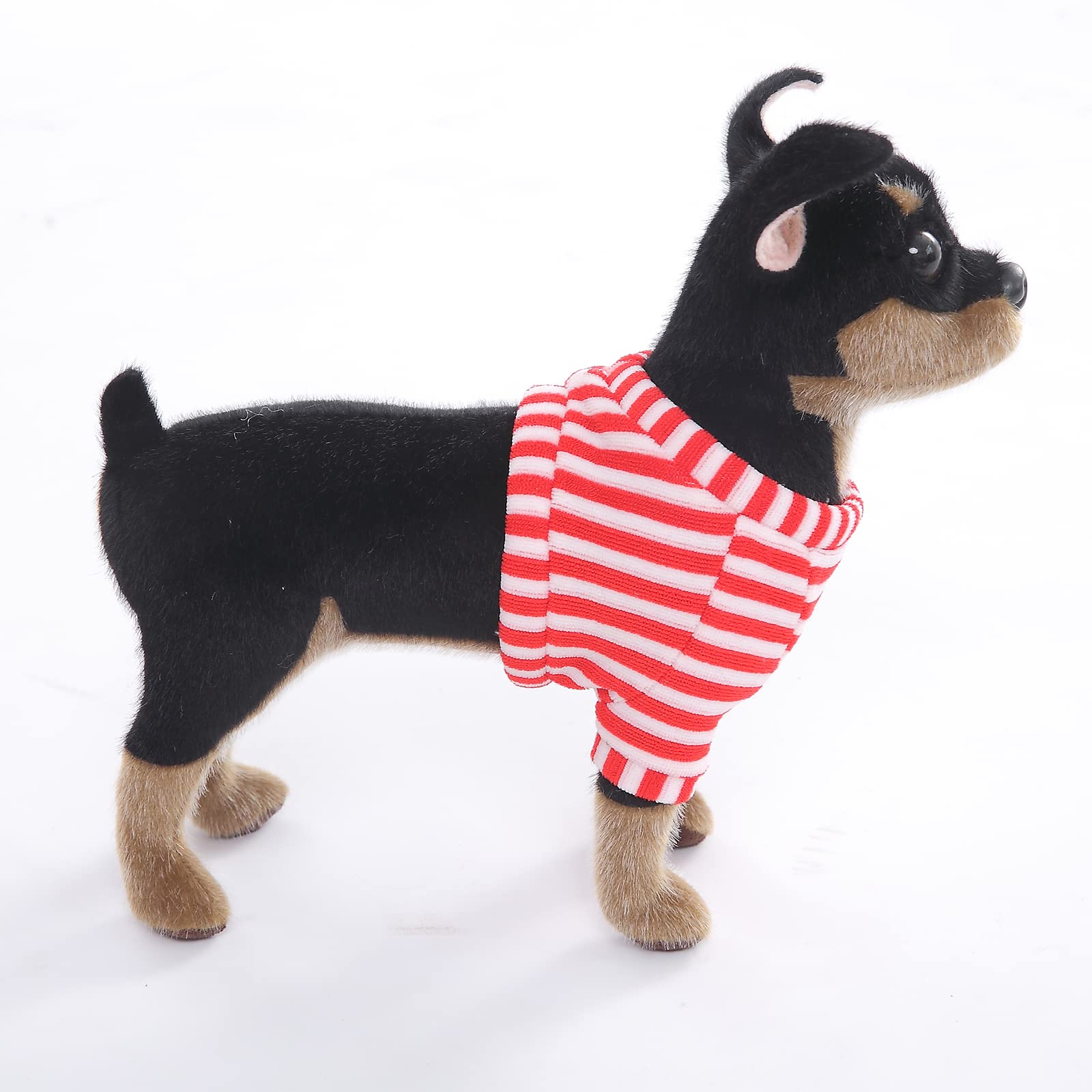 CU-MATE 10 inch Doberman Pinscher Dog Stuffed Animal - Black and Tan Lifelike & Realistic Plush Toy Puppy Dog Standing Present Gift