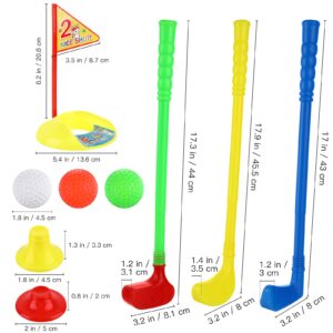 Golf Set with Practice Holes, Golf Sticks Balls Golf Ball Game Play Set Golf Set Outdoor Sports for Boys Girls, Plastic Golf Cubs