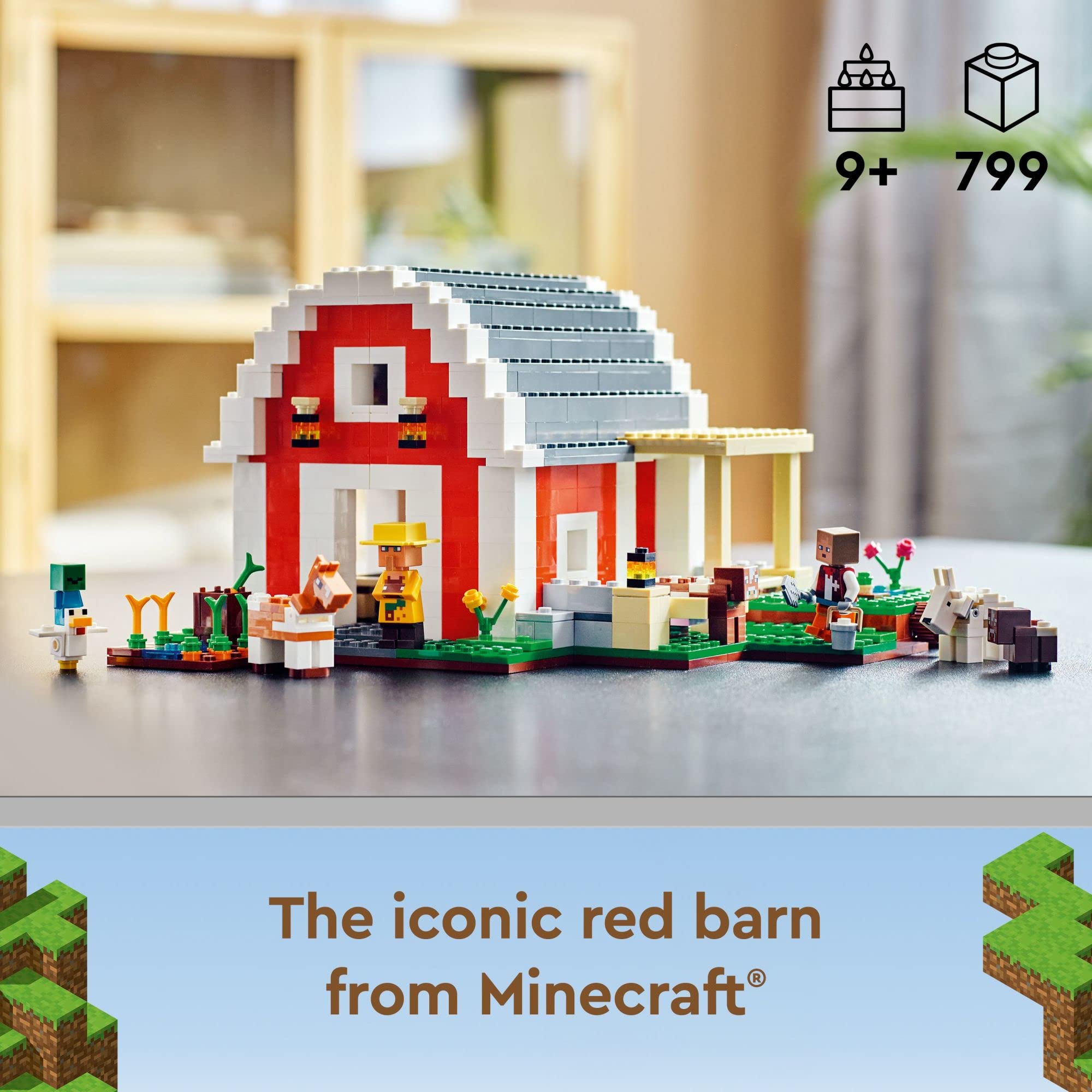 LEGO Minecraft The Red Barn 21187 Building Toy Set for Kids, Girls, and Boys Ages 9+ (799 Pieces)