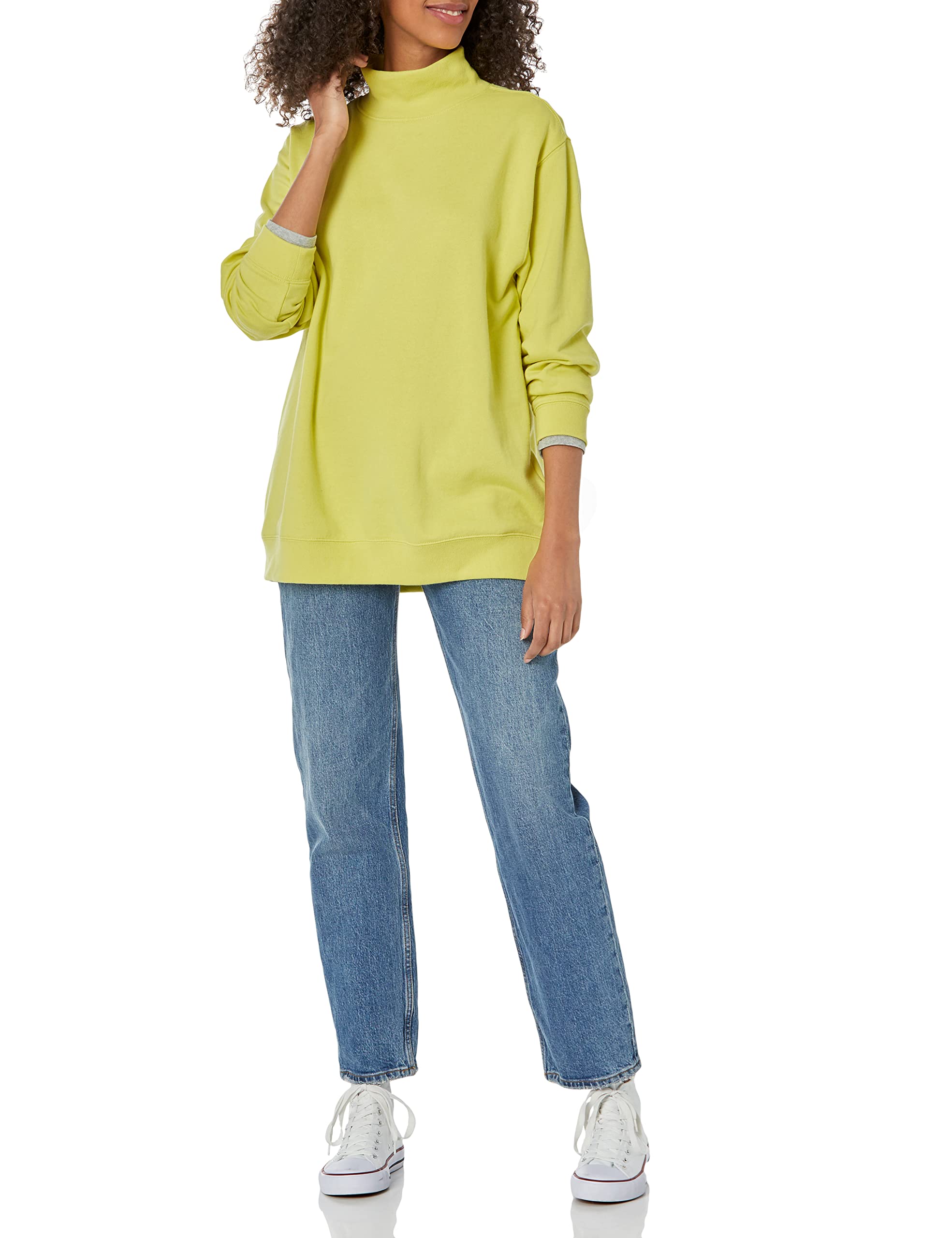 GAP Womens Fleece Tunic Mockneck Phosphorus XL