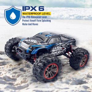 HScopter RC Cars, 4WD Hobby Grade Off Road Remote Control Car 30+MPH Waterproof Monster Truck 1:10 All Terrain Electric Toy Vehicle Gift for Kid Adult