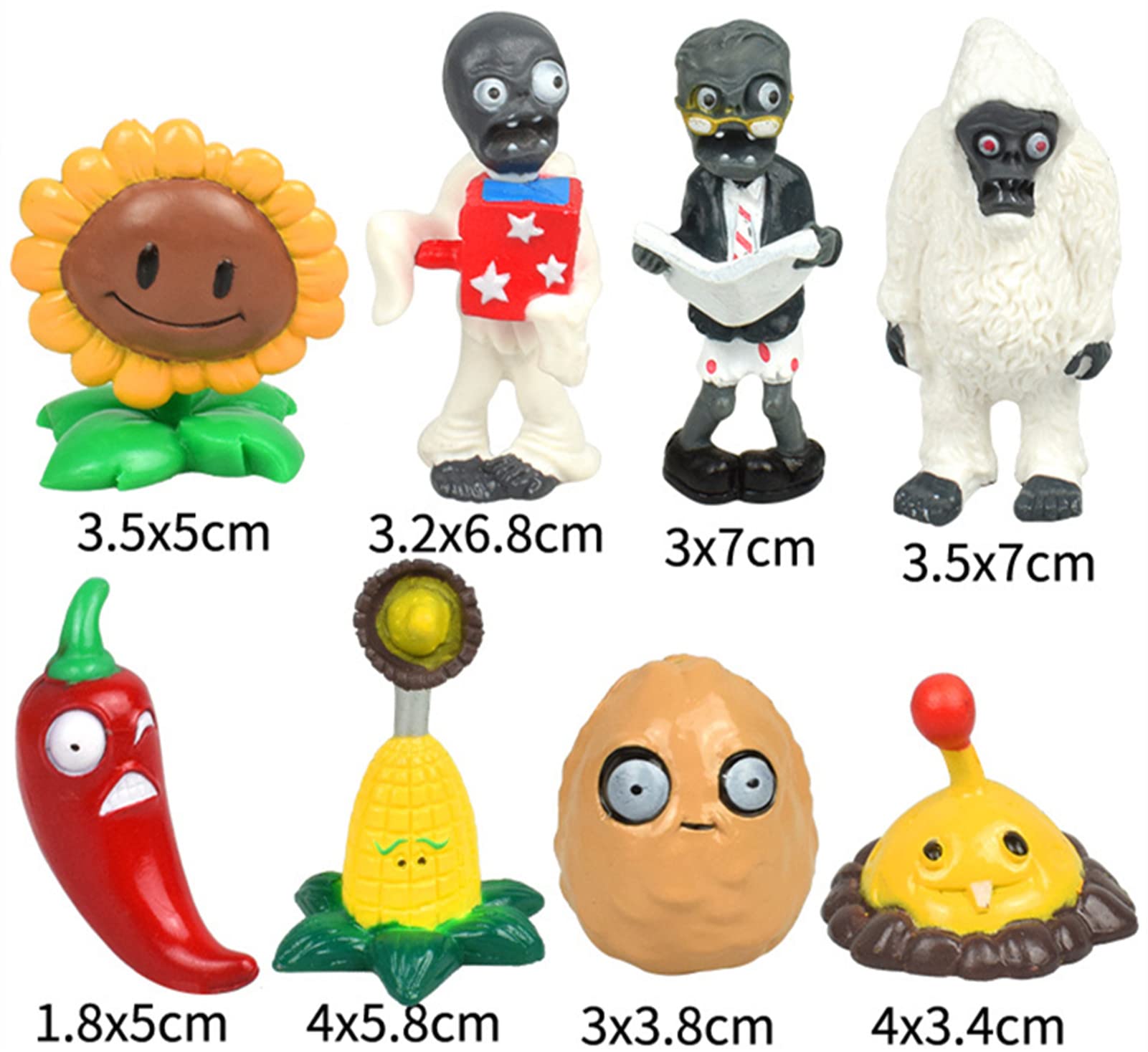 JHESAO 16PCS Plants PVZ Toys Set Figurines Zombies Series PVZ Plush PVC Toys New, Great Gifts for Kids and Fans, Birthday and Party