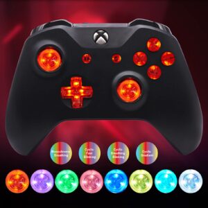 Hilitand Multi Luminated Thumbsticks D pad ABXY Start Back 8 19 Modes LED LED Kit for ONE S Controller, Controller NOT Included