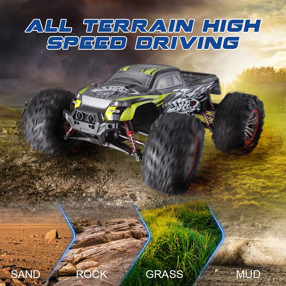 HScopter RC Cars, 4WD Hobby Grade Off Road Remote Control Car 30+MPH Waterproof Monster Truck 1:10 All Terrain Electric Toy Vehicle Gift for Kid Adult