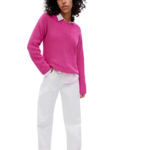 GAP Womens Textured Pullover Sweater, Super Pink Neon, Medium US