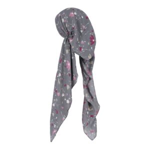 madison headwear pretied head scarves for women featuring lightweight crimped material and attractive (crimped floral grey)