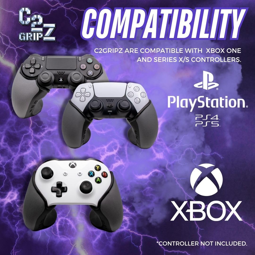 C2 Gripz Controller Grips Compatible with Xbox One | Compatible with Xbox Series X/S Controller | Ergonomically Engineered for Performance and Comfort | Non-Slip | Small