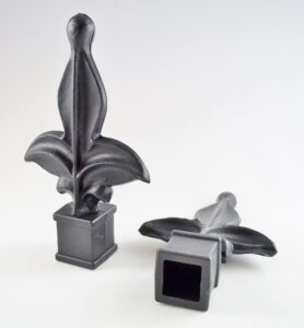 retrospec creations 10 each for 3/4” plastic finial tops for iron picket fence tops fleur de lis – #1-60-34