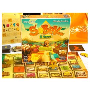 Pandasaurus Games Sobek 2 Players Board Game | Ancient Egyptian Set Collection Strategy Game | Fun Family Game for Adults and Kids | Ages 10+ | 2 Players | Average Playtime 20 Minutes | Made