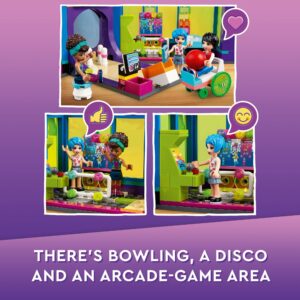 LEGO Friends Roller Disco Arcade Set 41708, Toy Bowling Game, Andrea Mini-Doll Included, Birthday Present Idea for Kids, Girls and Boys 7+, Fun Playset for Creative Play