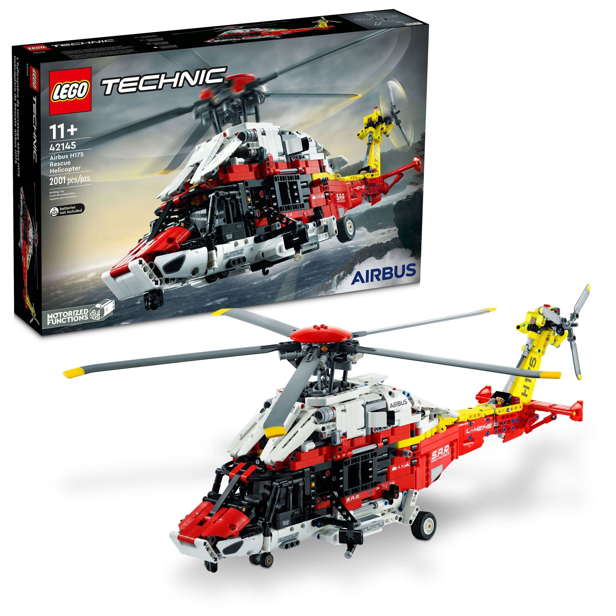 LEGO Technic Airbus H175 Rescue Helicopter 42145 Building Toy Set for Kids, Boys, and Girls Ages 11+ (2,001 Pieces)