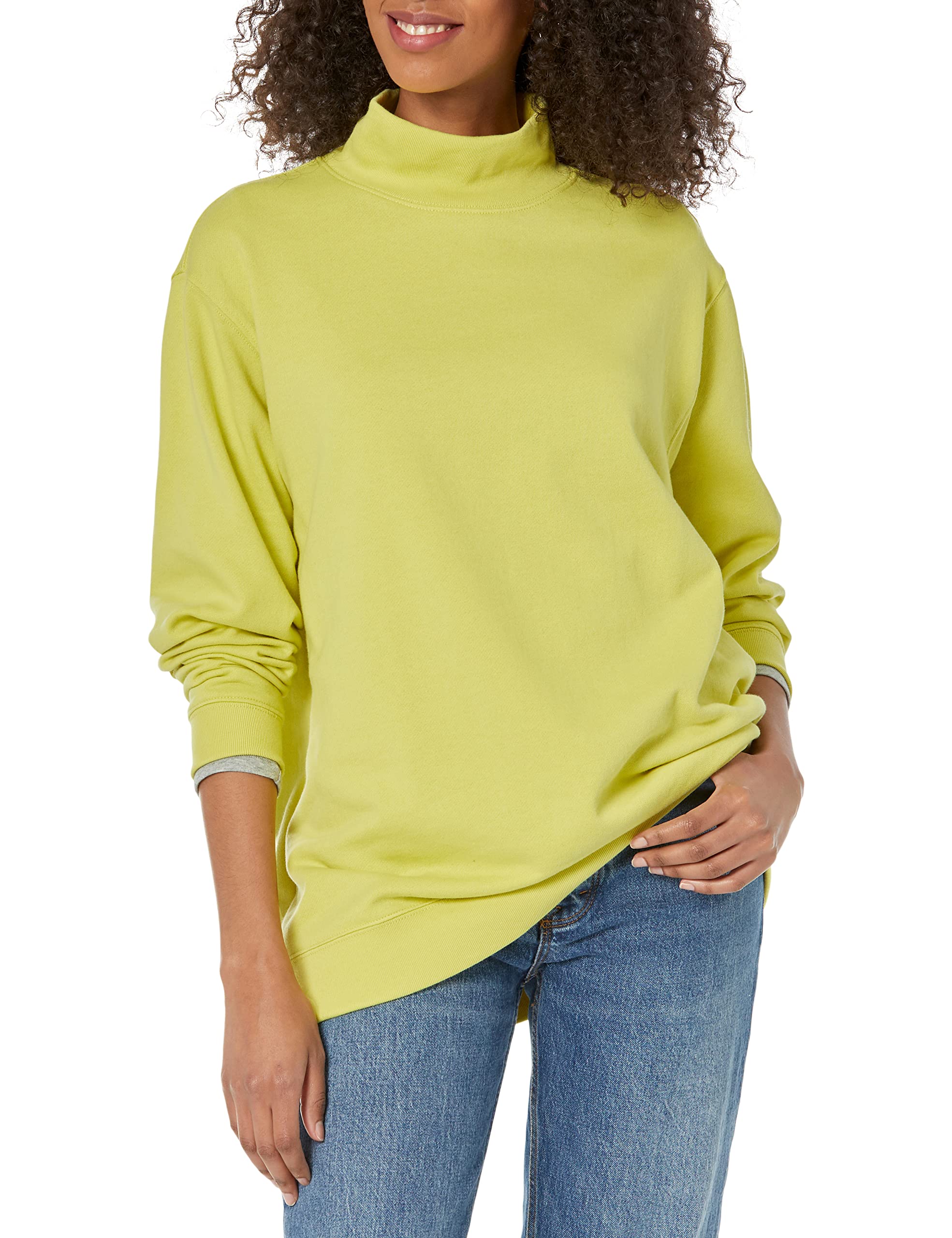 GAP Womens Fleece Tunic Mockneck Phosphorus XL