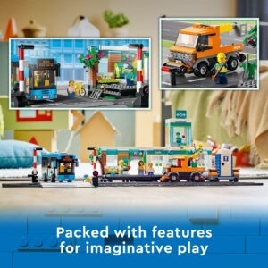 Lego City Train Station Set 60335 with Bus, Rail Truck, and Tracks, Compatible with City Sets. Pretend Play Train Set for Kids Who Love Pretend Play