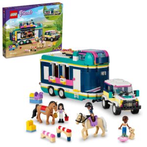 LEGO Friends Horse Show Trailer 41722, Horse Toy for 8 Plus Year Old Girls and Boys with 2 Horses, SUV Car and Riding Accessories, Animal Playset, Gift idea