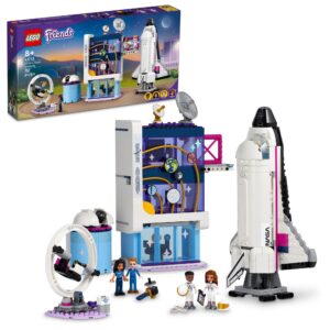 lego friends olivia’s space academy shuttle rocket 41713, nasa space shuttle toy for kids, pretend play space academy with astronaut mini figures, gift for boys girls 8+ years old