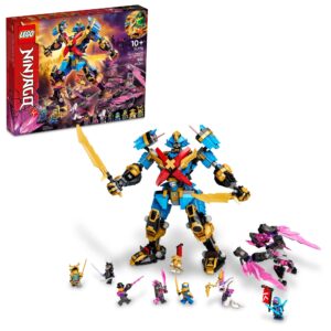 lego ninjago nya's samurai x mech action figure, 71775 robot ninja toy with golden jay plus 7 minifigures