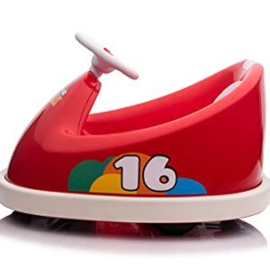 Best Ride On Cars Bumperz Kids Electric 6V Battery Powered Ride On Bumper Car Vehicle for Ages 2-4 Years Old - Anti Collision Bar, 360 Degree Spin, LED Lights, Seat Belt, Music, Red