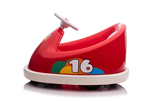 Best Ride On Cars Bumperz Kids Electric 6V Battery Powered Ride On Bumper Car Vehicle for Ages 2-4 Years Old - Anti Collision Bar, 360 Degree Spin, LED Lights, Seat Belt, Music, Red