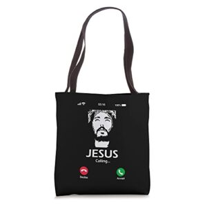 jesus is calling - christian tote bag