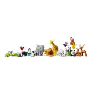 LEGO DUPLO Wild Animals of The World Building Set, Includes Sounds, World Map Playmat, 22 Animal Figures, Educational Gift, Learning Toy for Girls & Boys, Toddler Toys for Ages 2-4 Years Old, 10975