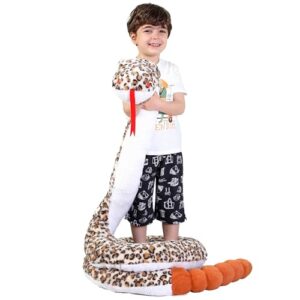 ikasa giant snake stuffed animal plush toy,106" large rattlesnake cute jumbo soft toys,huge big size fluffy plushy fat plushie,gifts for kids