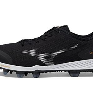 Mizuno Men's Dominant 4 TPU Baseball Shoe, Black-White, 9