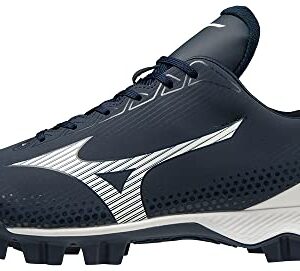 Mizuno Men's Wave Lightrevo Baseball Shoe, Navy-White, 8.5