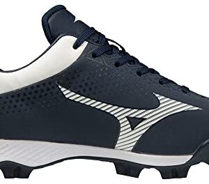 Mizuno Wave Lightrevo JR Baseball Shoe, Navy-White, 3.5