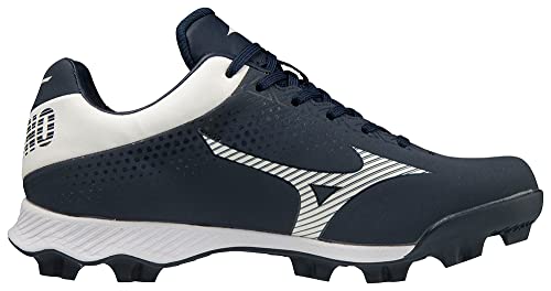 Mizuno Wave Lightrevo JR Baseball Shoe, Navy-White, 3.5