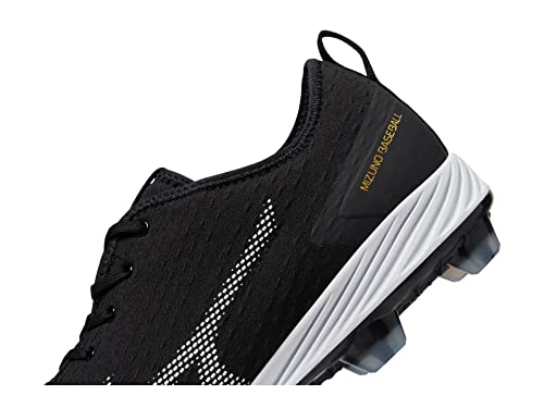 Mizuno Men's Dominant 4 TPU Baseball Shoe, Black-White, 9