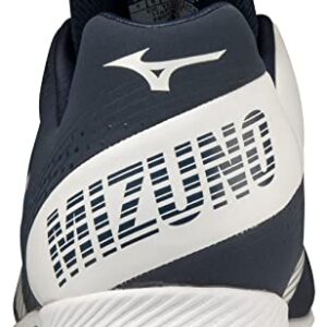 Mizuno Men's Wave Lightrevo Baseball Shoe, Navy-White, 8.5