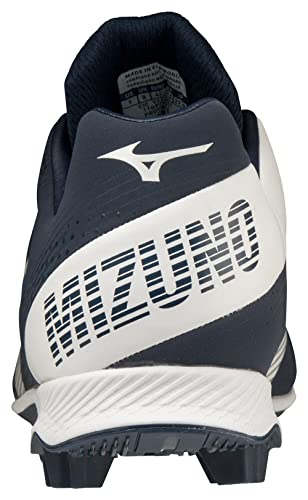 Mizuno Men's Wave Lightrevo Baseball Shoe, Navy-White, 8.5